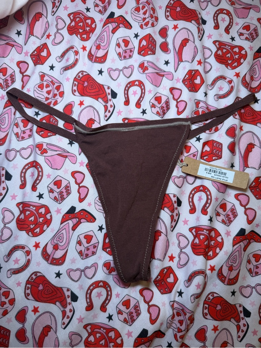 SKIMS Size Small Kim K Thin Line Thong Chocolate NWT PN-STT-1032 Panty
